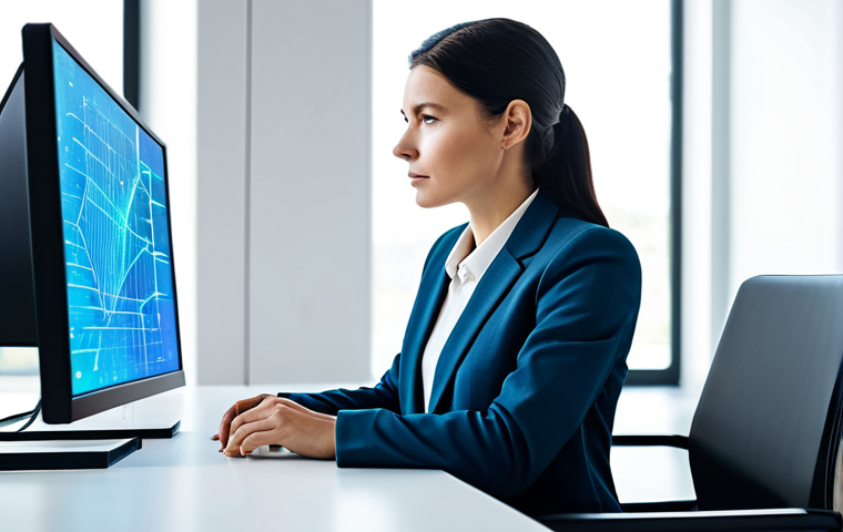A focused marketing strategist, a professional woman in a modest business suit, is shown in a modern, bright office. She is seated at a sleek, minimalist desk, looking intently at a transparent, holographic display. The display visualizes complex data analytics and predictive models, with glowing lines representing data streams converging towards a large, stylized email icon. The background features subtle, abstract representations of algorithms and neural networks, suggesting intelligent processing. The overall scene is clean and futuristic, emphasizing the power of machine learning in digital marketing.
* **Safety & Quality Modifiers:** Fully clothed, appropriate attire, professional dress, modest clothing, safe for work, appropriate content, perfect anatomy, correct proportions, natural pose, well-formed hands, proper finger count, natural body proportions, professional photography, high quality.