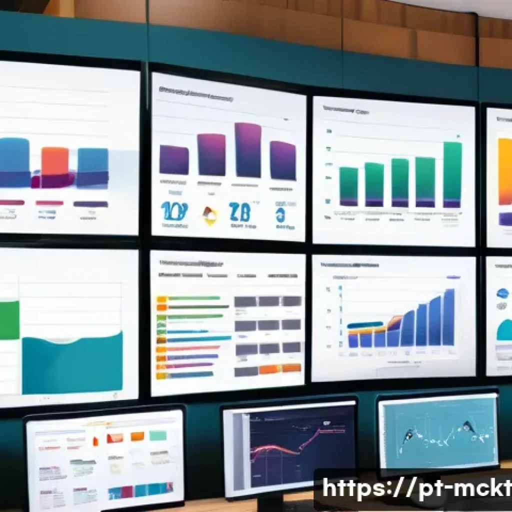 이메일 마케팅 자동화의 효과적인 캘린더 관리 - A modern digital marketing office scene showing a diverse team of professionals analyzing email mark...
