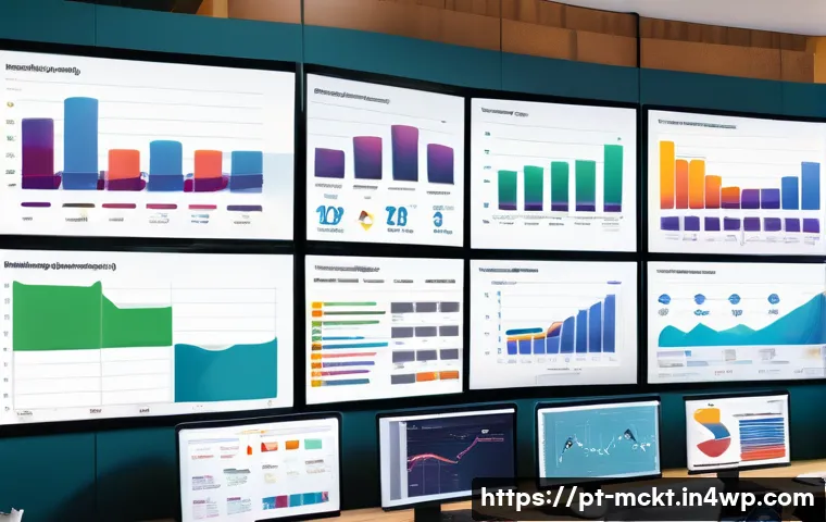 이메일 마케팅 자동화의 효과적인 캘린더 관리 - A modern digital marketing office scene showing a diverse team of professionals analyzing email mark...